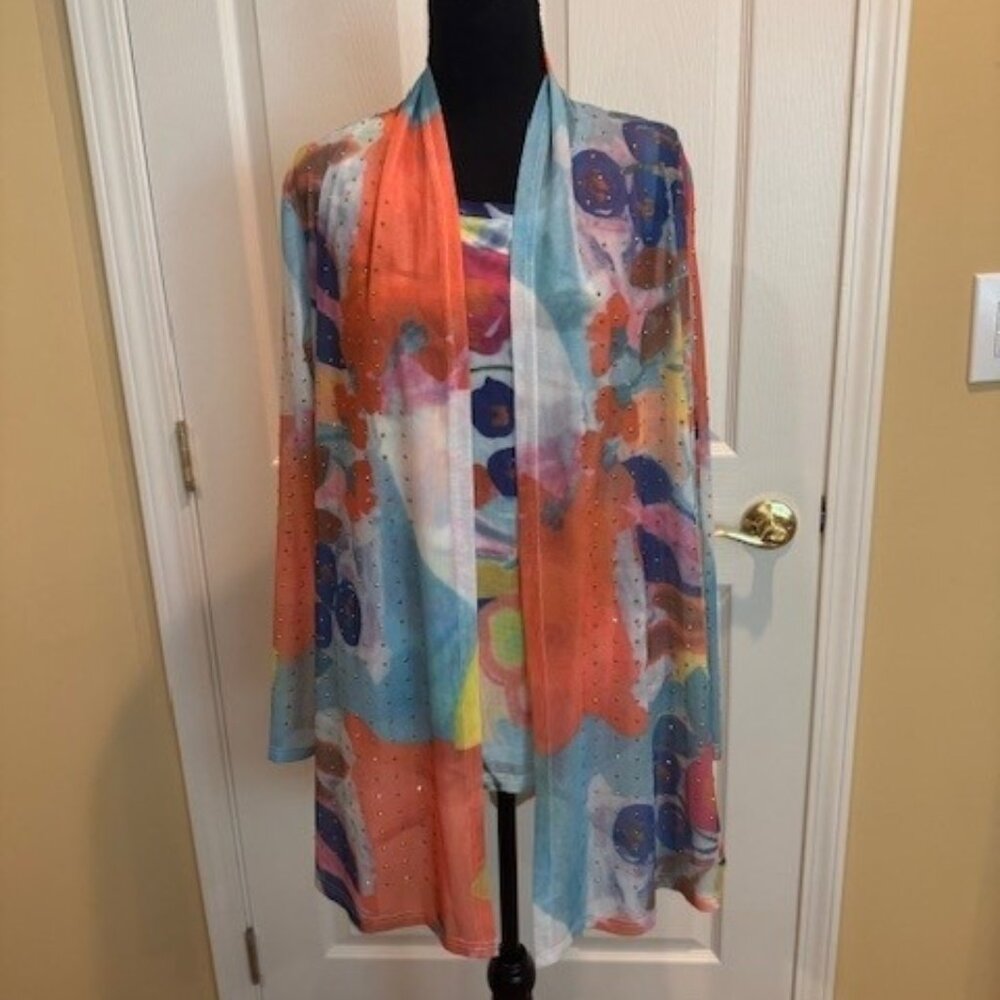 Berek 2 piece Sheer Floral Duster and Tank, Size M, NWT